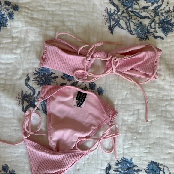 For Love Lemons Iman Tiny Bikini Top and Bottom Pink